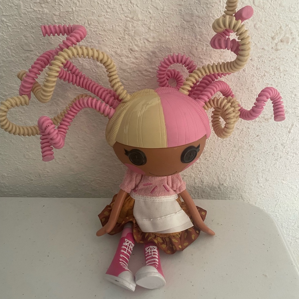 Pink and Cream Curly Hair Doll